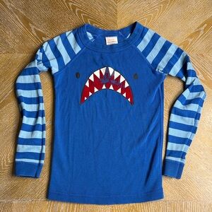 HANNA ANDERSSON Blue Shark Long Sleeve Pajama Top 6/7